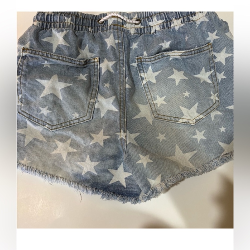 Denim Blue Star-Patterned Women's Shorts - Picture 3 of 4